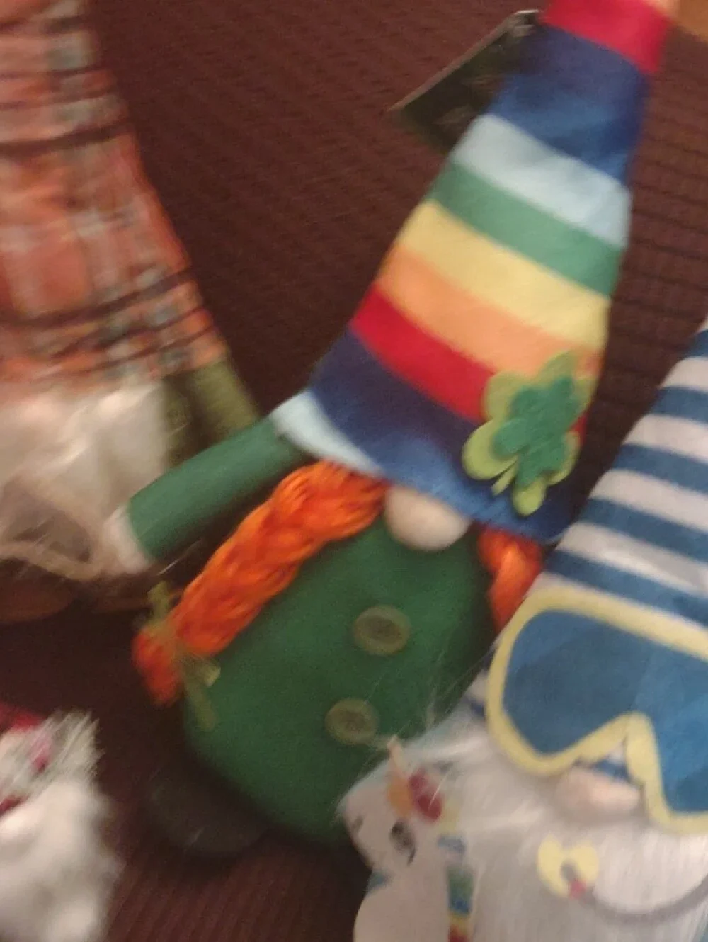 Assorted Decorative Gnome Plush Trio - Red, Pink, Blue & Green